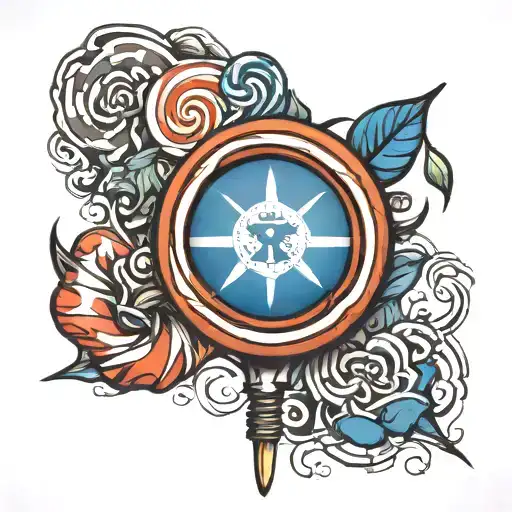 lollipop with honduran flag inside tattoo design idea