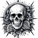 Orion Belt momento mori tattoo design idea
