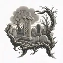 Graveyard tattoo design idea