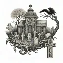 Graveyard tattoo design idea