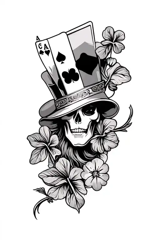 casino and Irish theme sleeve tattoo tattoo design idea