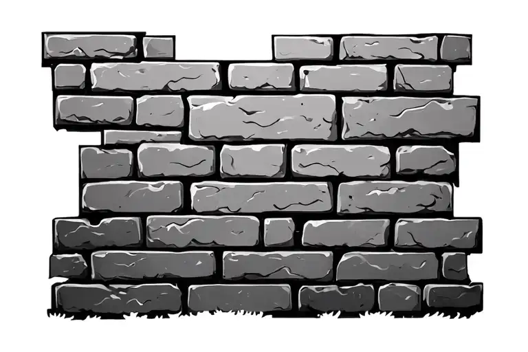 wall bricks tattoo design idea
