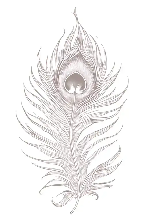 single peacock feather mystical design tattoo design idea
