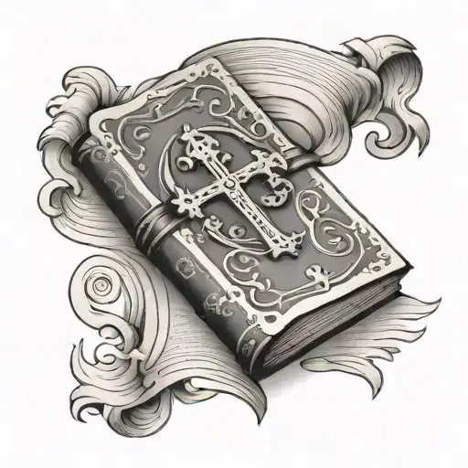 open Bible tattoo design idea