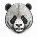 viscous panda face tattoo design idea