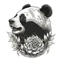 viscous panda face tattoo design idea