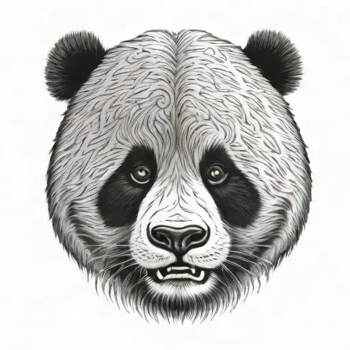 viscous panda face tattoo design idea