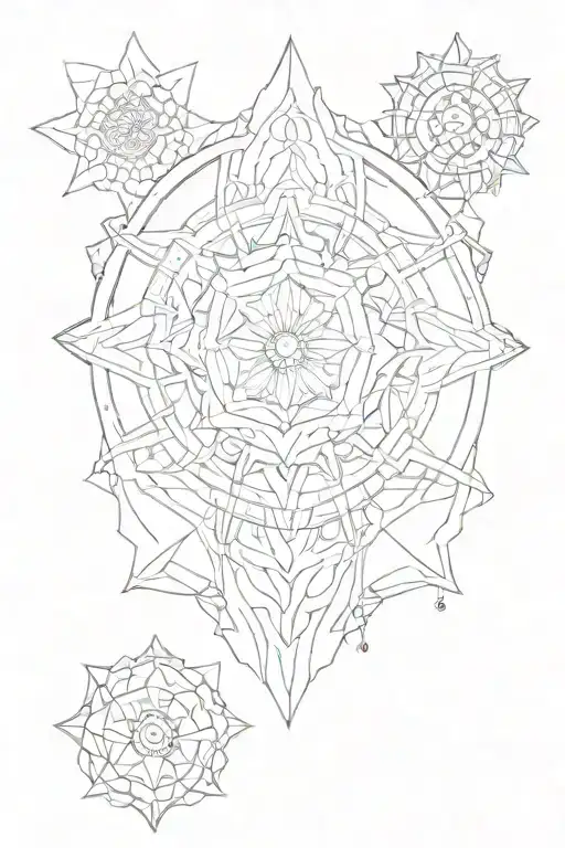 chakra symbols tattoo design idea