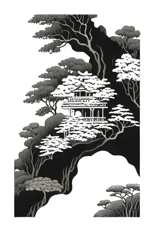 Japanese Garden tattoo design idea