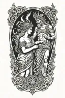 Zeus and Athena tattoo design idea
