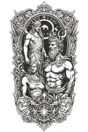 Zeus and Athena tattoo design idea