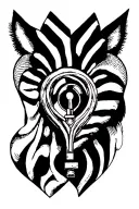 zebra heart shaped lock being closed tattoo design idea
