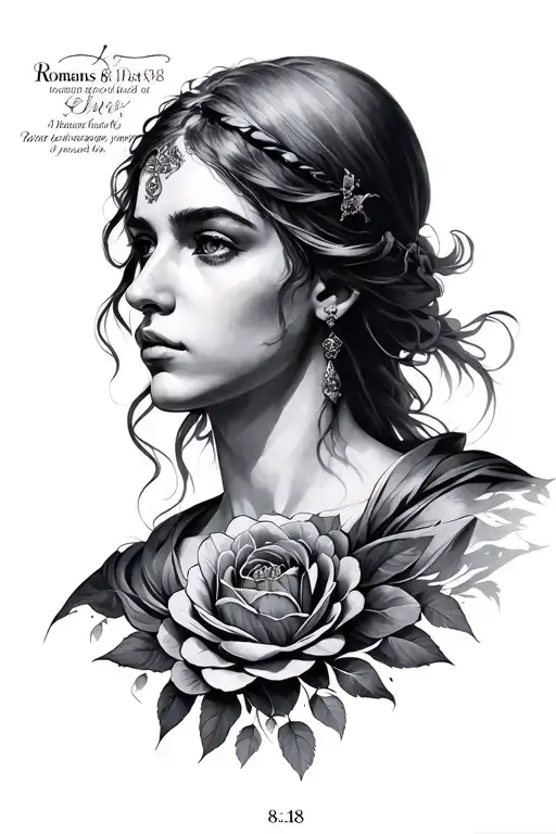 Romans 8:18 on top tattoo design idea