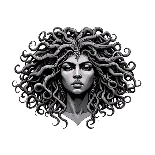 African Medusa tattoo design idea