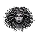 African Medusa tattoo design idea