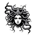 African Medusa tattoo design idea
