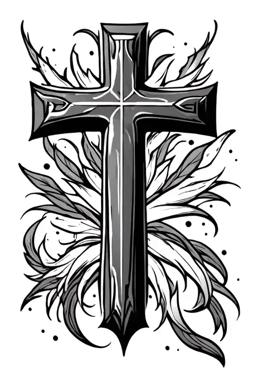 cross numbers 224 tattoo design idea