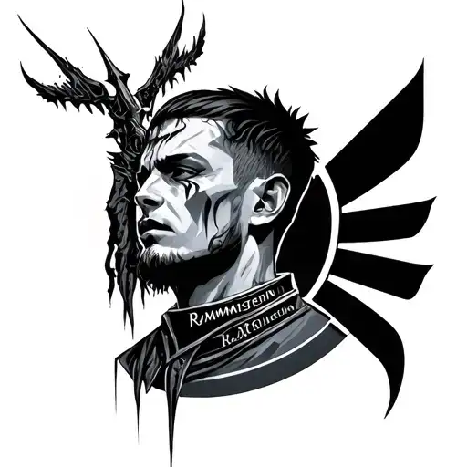 Rammstein inspired tattoo with my names son Artemis tattoo design idea