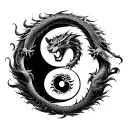 Tiger and Dragon Yin Yang Symbol tattoo design idea