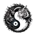 Tiger and Dragon Yin Yang Symbol tattoo design idea