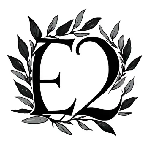 The "E2" and must be small, simple, refined. Add olive twigs that arises from the symbol or alongside it tattoo design idea