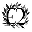 The "E2" and must be small, simple, refined. Add olive twigs that arises from the symbol or alongside it tattoo design idea