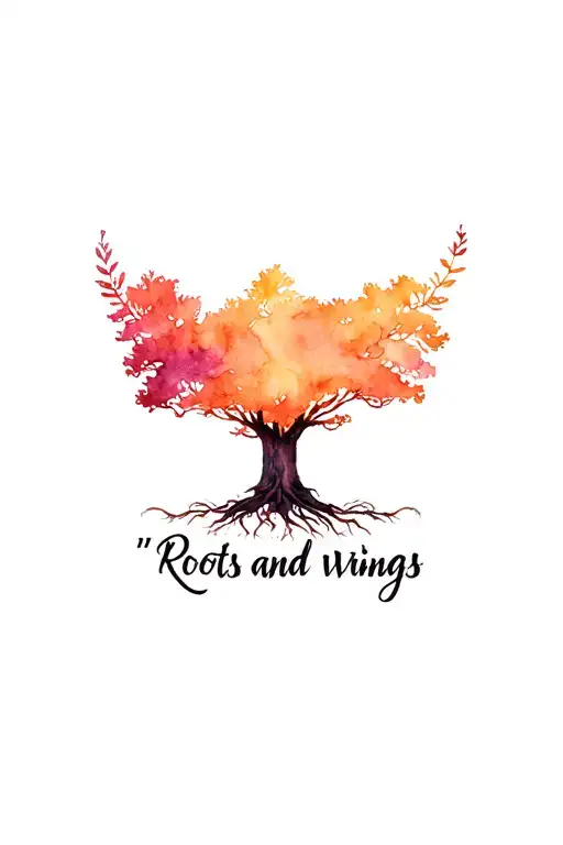 "Roots and wings" a boab tree growing tattoo design idea
