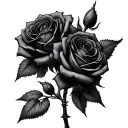 multiple black roses Barbed Wire tattoo design idea