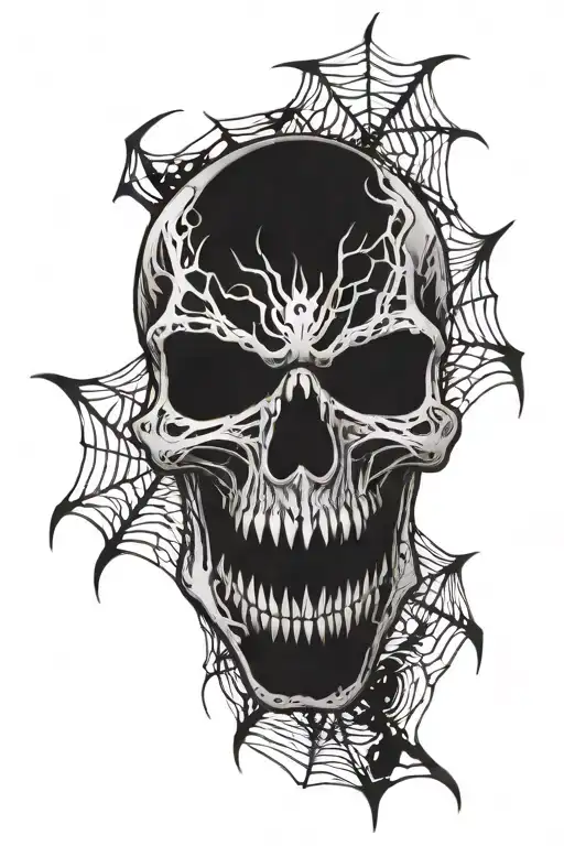 skull spider tattoo design idea