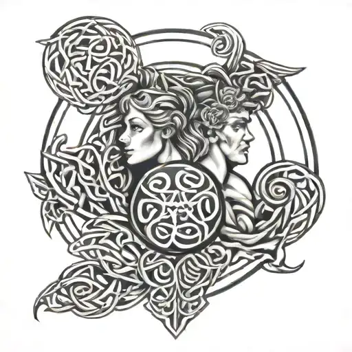 Celtic Father Daughter tattoo design idea