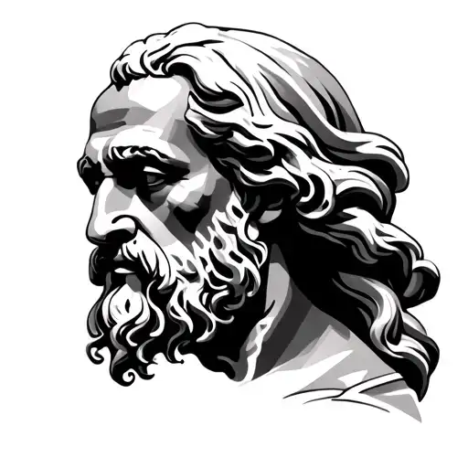 socrates half face tattoo tattoo design idea