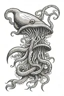 giant squid tattoo design idea