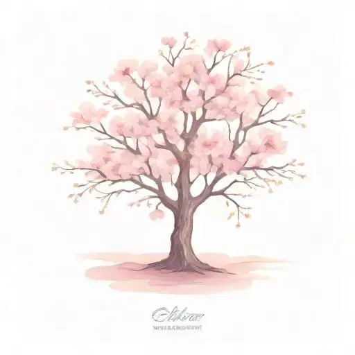 cherry blossom branches wrapping around like vines and no tree trunk tattoo design idea