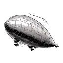 blimp with the world is yours tattoo design idea