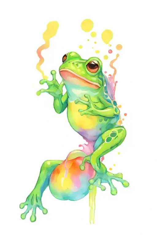 frog candy tattoo design idea