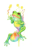 frog candy tattoo design idea