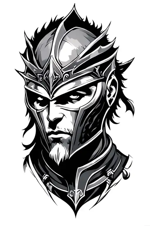 godly knight who's fear is himself  tattoo design idea