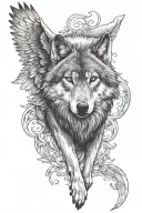 wolf witg wings tattoo design idea