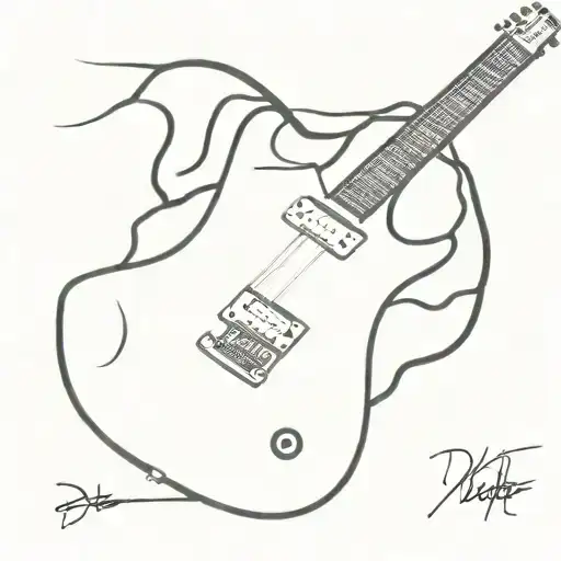 Dimebag Darrell's guitar but just show the electric zaps  tattoo design idea