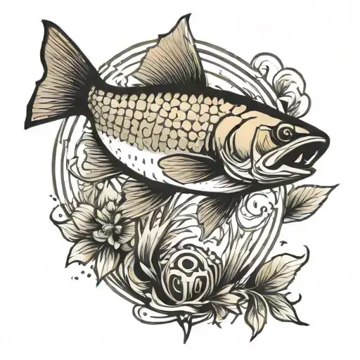 fly fishing tattoo design idea