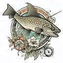 fly fishing tattoo design idea