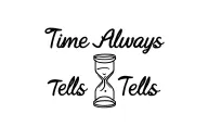 "Time Always Tells " hour glass bottle tattoo design idea