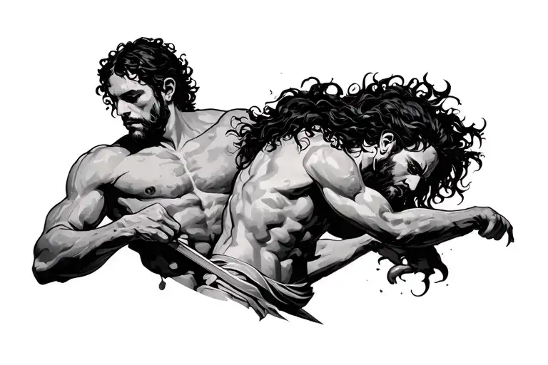 cain killing Abel tattoo tattoo design idea