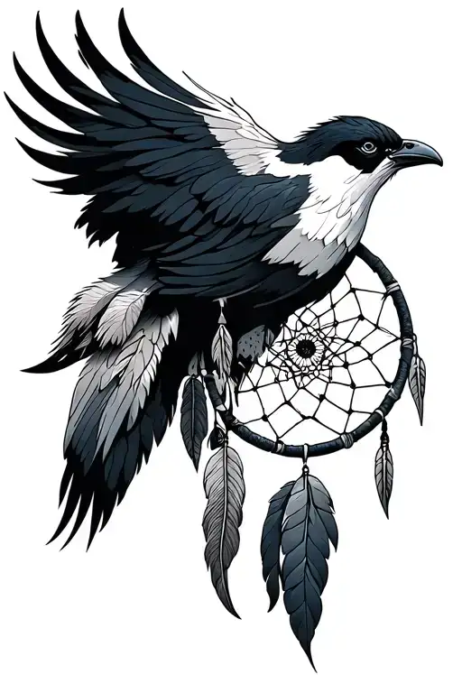 thunderbird, dreamcatcher tattoo tattoo design idea