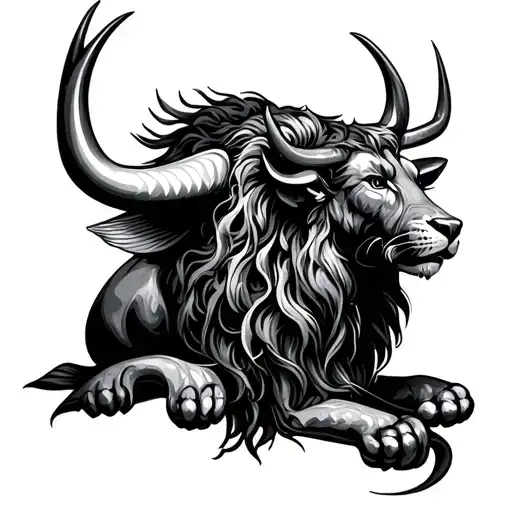 Pisces fish, Leo lion, Taurus bull tattoo design idea