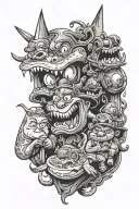 90s cartoon characters tattoo design idea