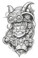 90s cartoon characters tattoo design idea