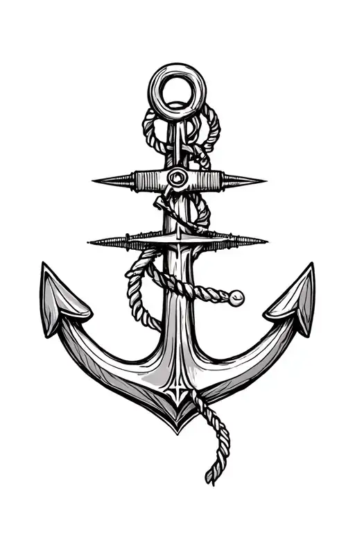 Anchor and compass tattoo design idea