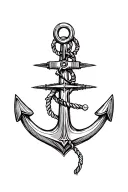 Anchor and compass tattoo design idea