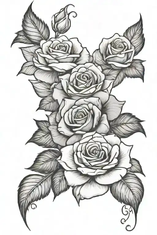 999 with roses tattoo design idea